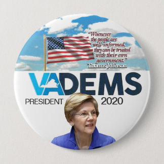 VIRGINIA DEMOCRATS FOR ELIZABETH WARREN 2020 BUTTON
