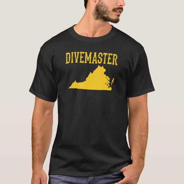 Virginia Divemaster Scuba Diving Instructor Dive F T-Shirt (Front)