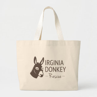 Virginia Donkey Rescue Logo Items Large Tote Bag