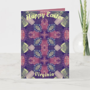 VIRGINIA ~ Easter card pattern ~ Purple Pink Green