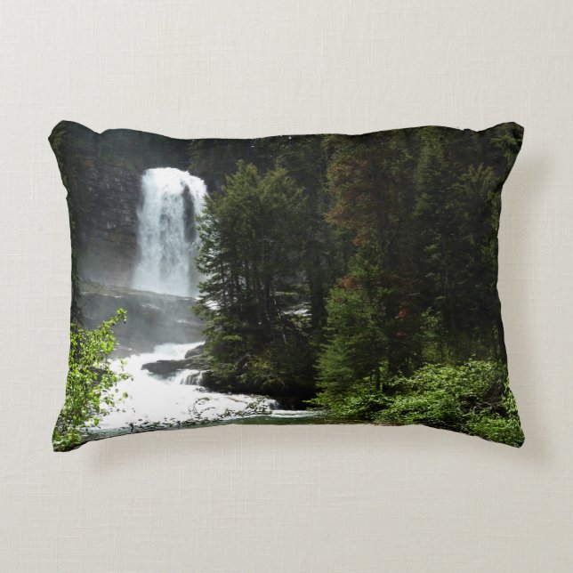 Virginia Falls at Glacier National Park Decorative Pillow (Front)