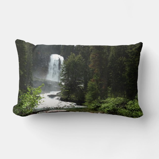 Virginia Falls at Glacier National Park Lumbar Pillow (Front)