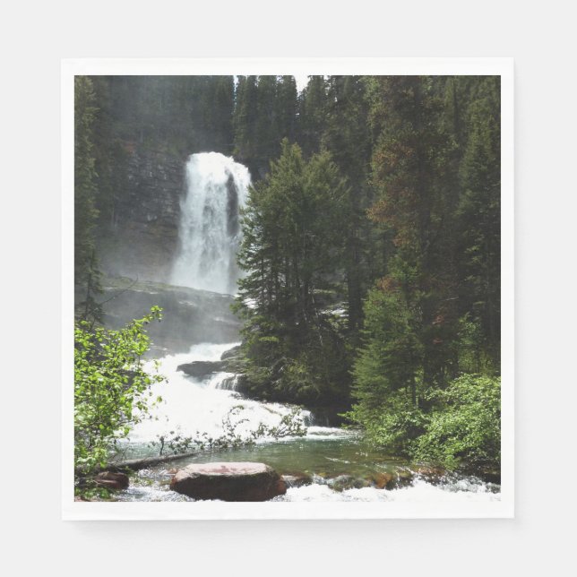 Virginia Falls at Glacier National Park Napkins (Front)