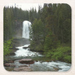 Virginia Falls at Glacier National Park Square Paper Coaster