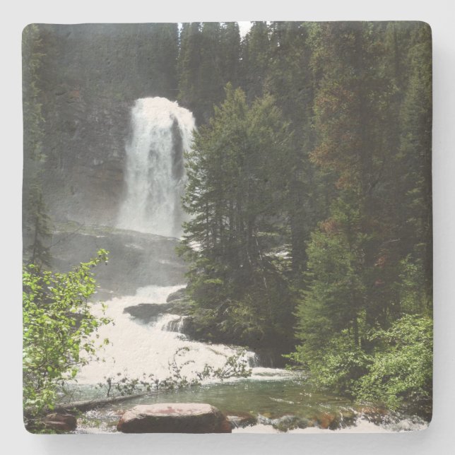 Virginia Falls at Glacier National Park Stone Coaster (Front)