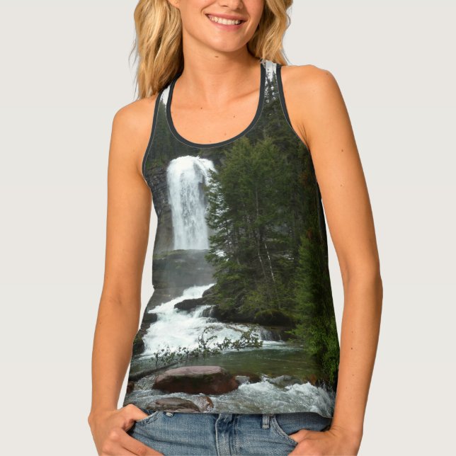 Virginia Falls at Glacier National Park Tank Top (Front)