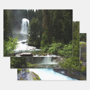 Virginia Falls at Glacier National Park Wrapping Paper Sheets