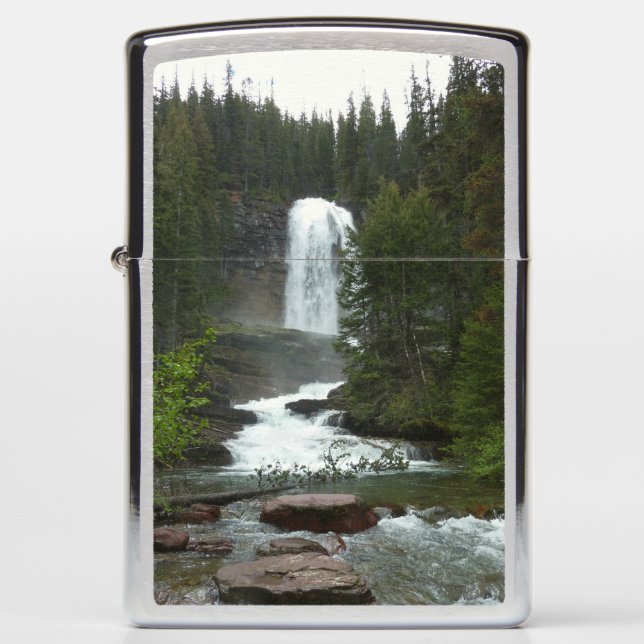 Virginia Falls at Glacier National Park Zippo Lighter (Front)