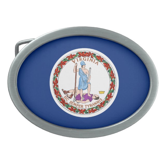 Virginia Flag Belt Buckle (Front)