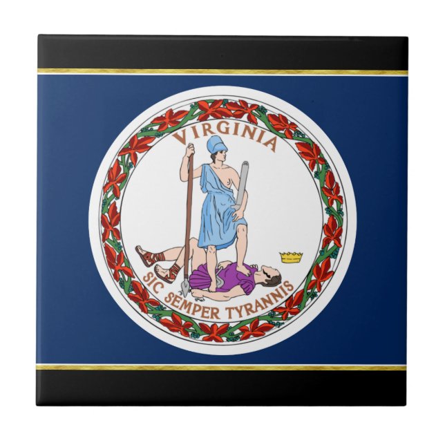 Virginia flag ceramic tile (Front)