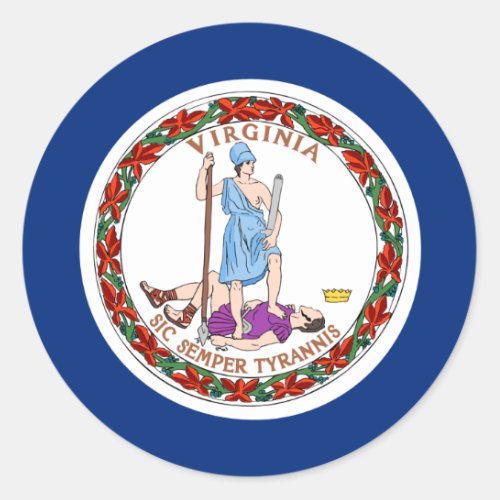 Virginia Flag Classic Round Sticker