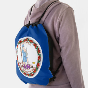 Virginia flag drawstring bag
