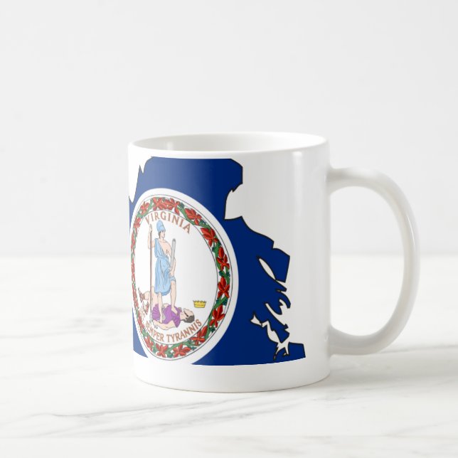 Virginia Flag Map Coffee Mug (Right)