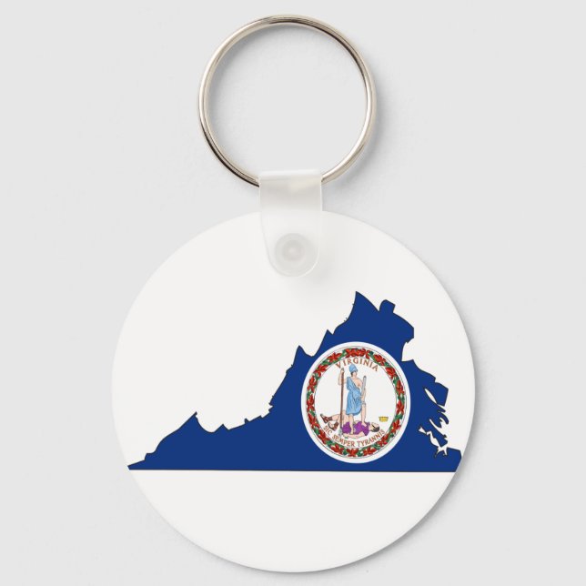 Virginia Flag Map Keychain (Front)