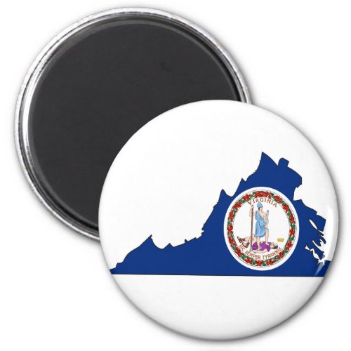 Virginia Flag Map Magnet