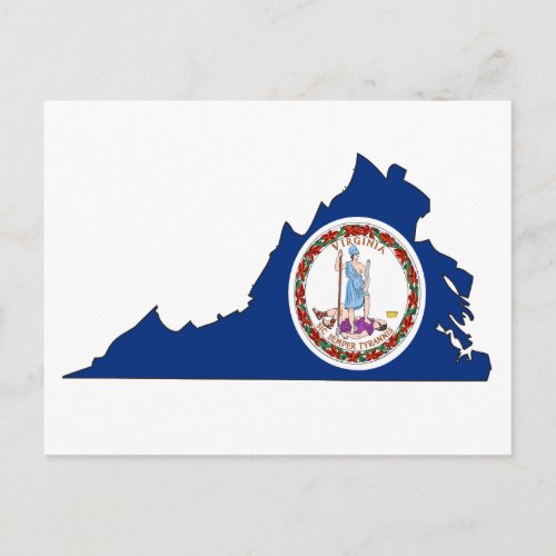 Virginia Flag Map Postcard