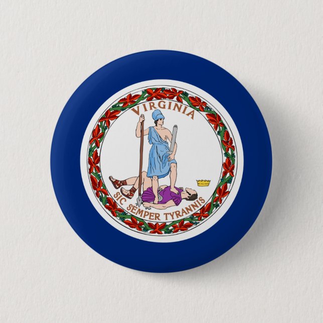 Virginia Flag Pinback Button (Front)