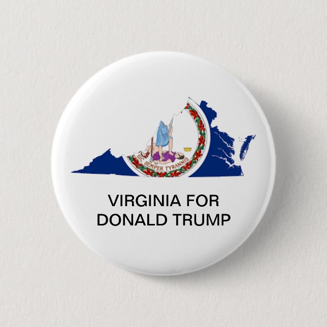 Virginia for DONALD TRUMP 2020 Presidential Button (Front)