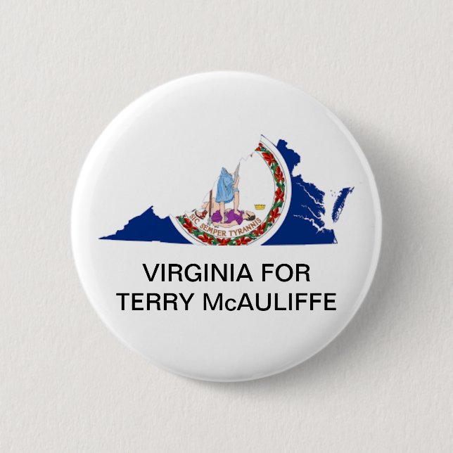 Virginia for TERRY McAULIFFE GOVERNOR Button (Front)