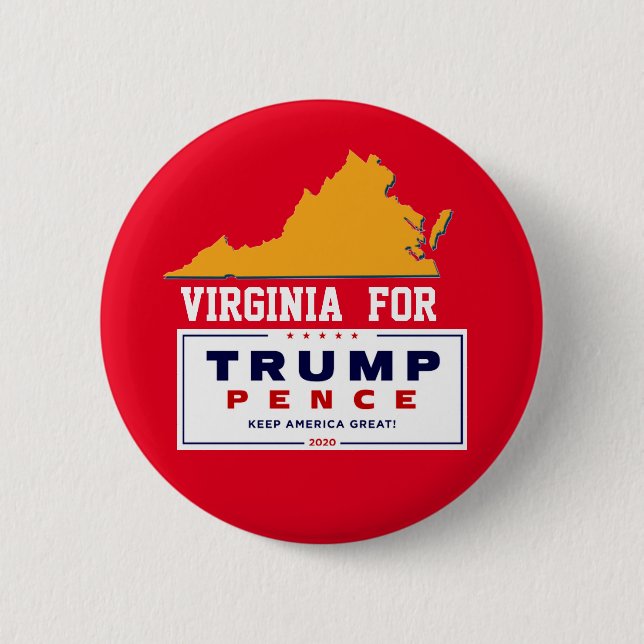 Virginia for Trump Pence 2020 Button (Front)
