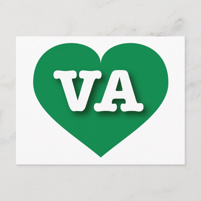 Virginia Green Heart - I love VA Postcard (Front)