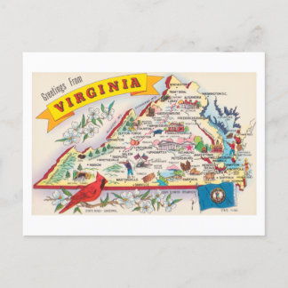 Virginia Greetings From US States Postcard