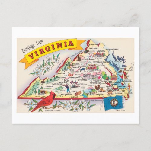Virginia Greetings From US States  Postcard