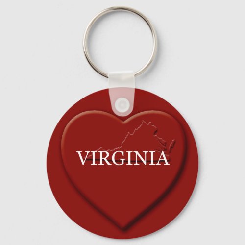 Virginia Heart Map Keychain