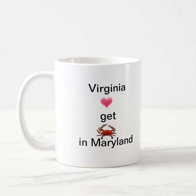 Virginia hearts get crabs in MD Coffee Mug (Left)