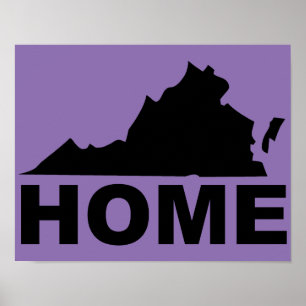 Virginia Home Away From State Poster Sign