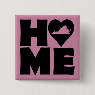 Virginia Home Heart State Button Badge Pin
