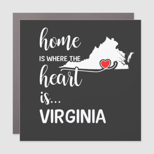 Virginia home is where the heart is car magnet