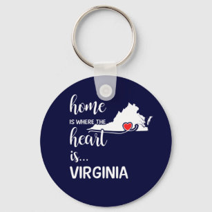 Virginia home is where the heart is keychain