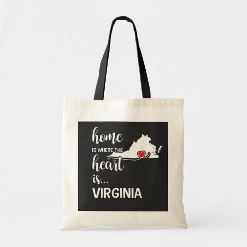 Virginia home is where the heart is tote bag