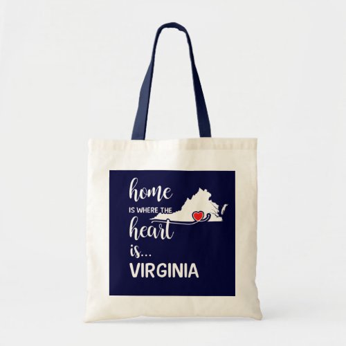 Virginia home is where the heart is tote bag