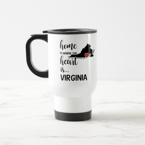 Virginia home is where the heart is travel mug