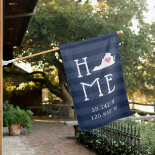 Virginia Home State Custom Coordinates House Flag