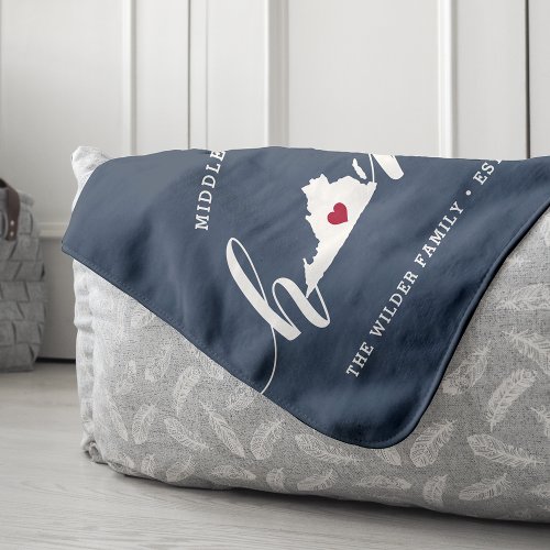 Virginia Home State Personalized Sherpa Blanket