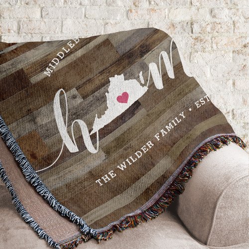 Virginia Home State Personalized Wood Look Throw Blanket