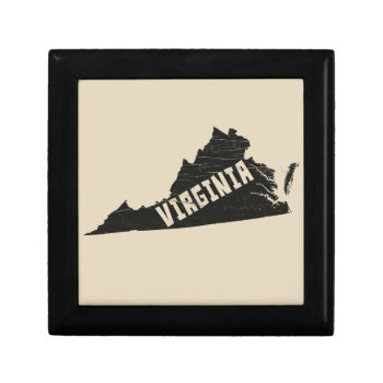 Virginia Home Vintage Map Silhouette Gift Box by YLGraphics at Zazzle
