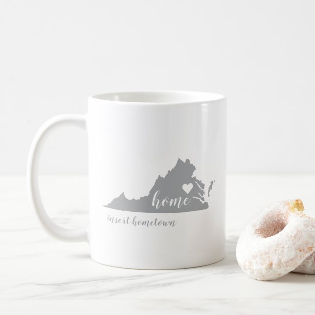 Virginia Hometown Mug with Personalization (With Donut)