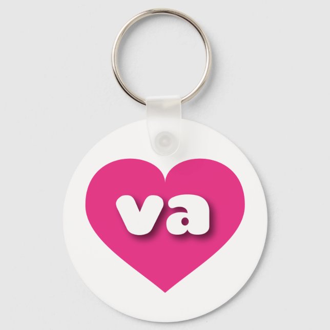 Virginia hot pink heart - I love va Keychain (Front)