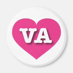 Virginia Hot Pink Heart - I love VA Magnet