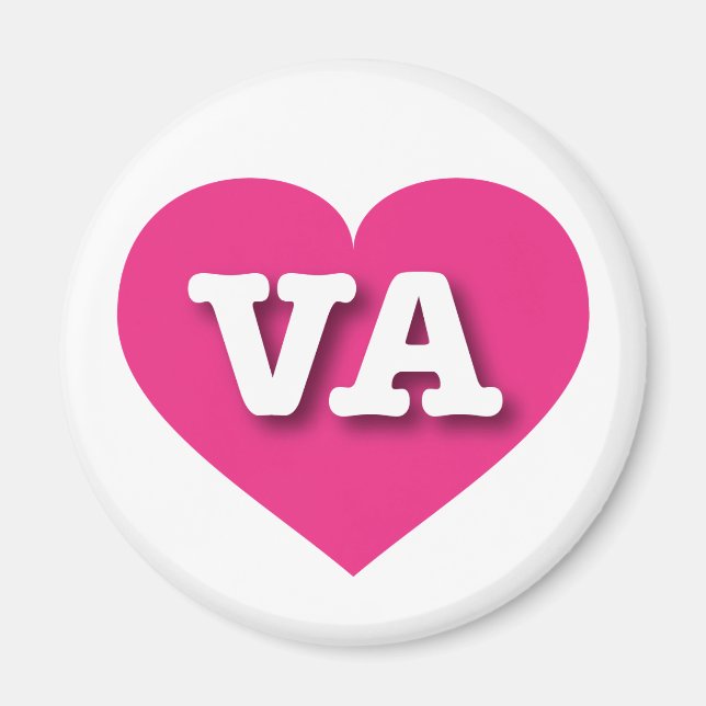 Virginia Hot Pink Heart - I love VA Magnet (Front)