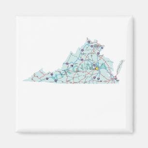 Virginia Interstate Map Magnet