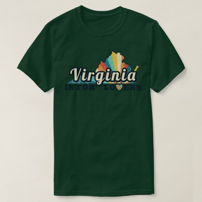 Virginia Is For Lovers Maps Vintage TShirt (Design Front)