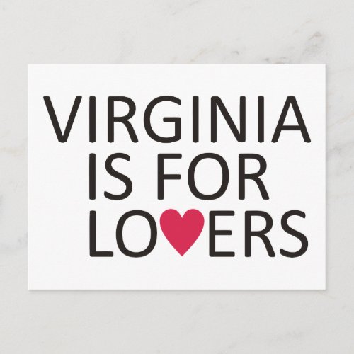 Virginia is for lovers postcard