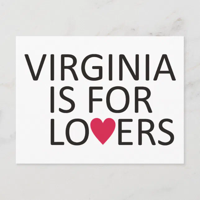 Virginia is for lovers postcard Zazzle