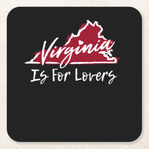 Virginia Is For The Lovers Square Paper Coaster