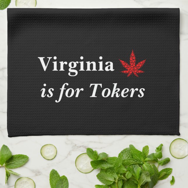 Virginia Is for Tokers Weed Personalized Kitchen Towel (Folded)
